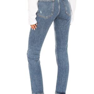 Agolde Riley high rise straight crop jean in Frequency